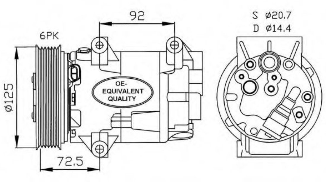 Compresor, climatizare RENAULT MEGANE I (BA0/1) (1995 - 2004) NRF 32208 piesa NOUA