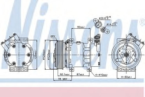 Compresor, climatizare RENAULT MEGANE I Break (KA0/1) (1999 - 2003) NISSENS 89109 piesa NOUA