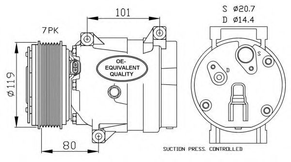 Compresor, climatizare RENAULT SCENIC I (JA0/1) (1999 - 2003) NRF 32481 piesa NOUA