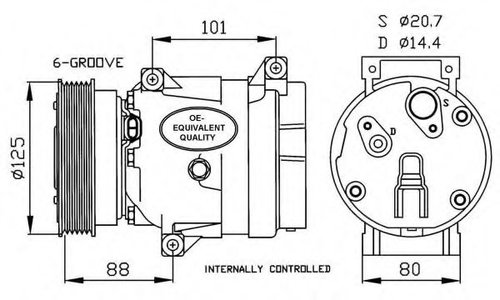 Compresor, climatizare RENAULT SCENIC I (JA0/1) (1999 - 2003) NRF 32404 piesa NOUA
