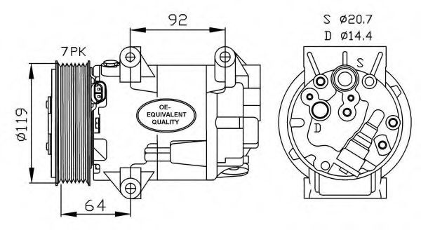 Compresor, climatizare RENAULT SCENIC II (JM0/1) (2003 - 2009) NRF 32424 piesa NOUA