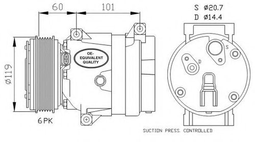 Compresor, climatizare RENAULT SCENIC II (JM0/1) (2003 - 2009) NRF 32102 piesa NOUA