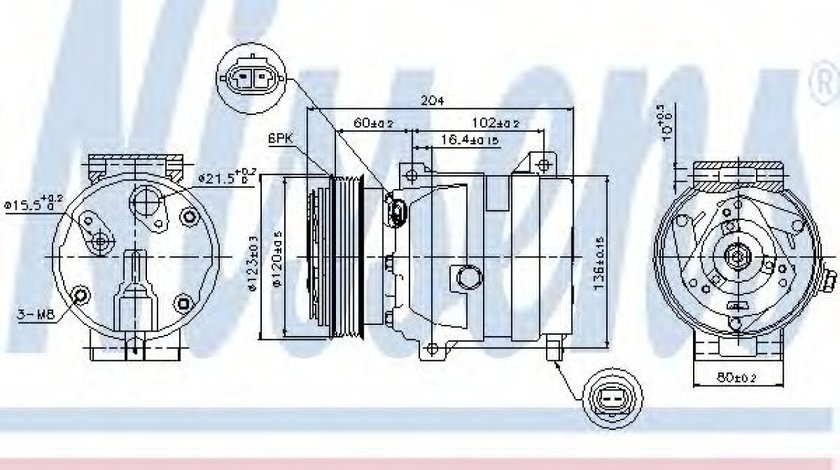 Compresor, climatizare RENAULT VEL SATIS (BJ0) (2002 - 2016) NISSENS 89281 piesa NOUA