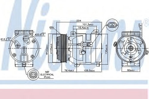 Compresor, climatizare RENAULT VEL SATIS (BJ0) (2002 - 2016) NISSENS 89217 piesa NOUA