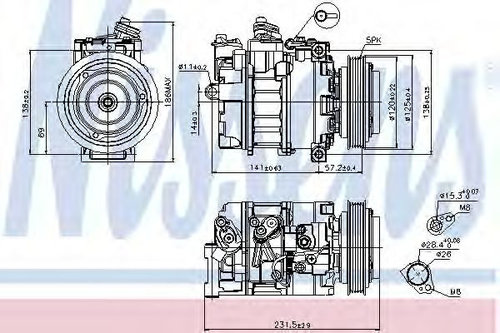Compresor, climatizare ROVER 75 (RJ) (1999 - 2005) NISSENS 89231 piesa NOUA