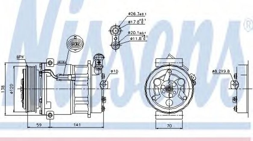 Compresor, climatizare SAAB 9-3 (YS3F) (2002 - 2016) NISSENS 89124 piesa NOUA