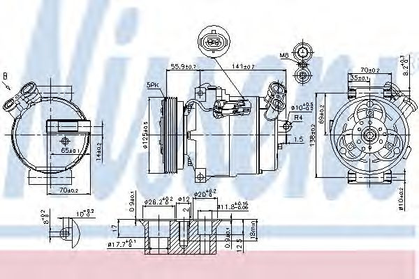 Compresor, climatizare SAAB 9-3 (YS3F) (2002 - 2016) NISSENS 89308 piesa NOUA