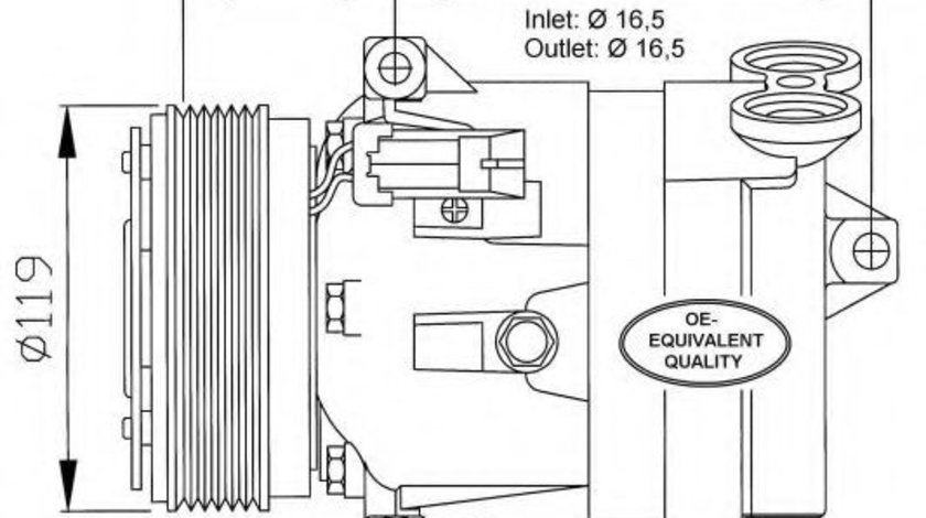 Compresor, climatizare SAAB 9-5 Combi (YS3E) (1998 - 2009) NRF 32021 piesa NOUA