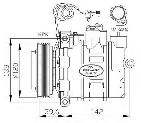 Compresor, climatizare SAAB 9-5 (YS3E) (1997 - 2009) NRF 32377 piesa NOUA