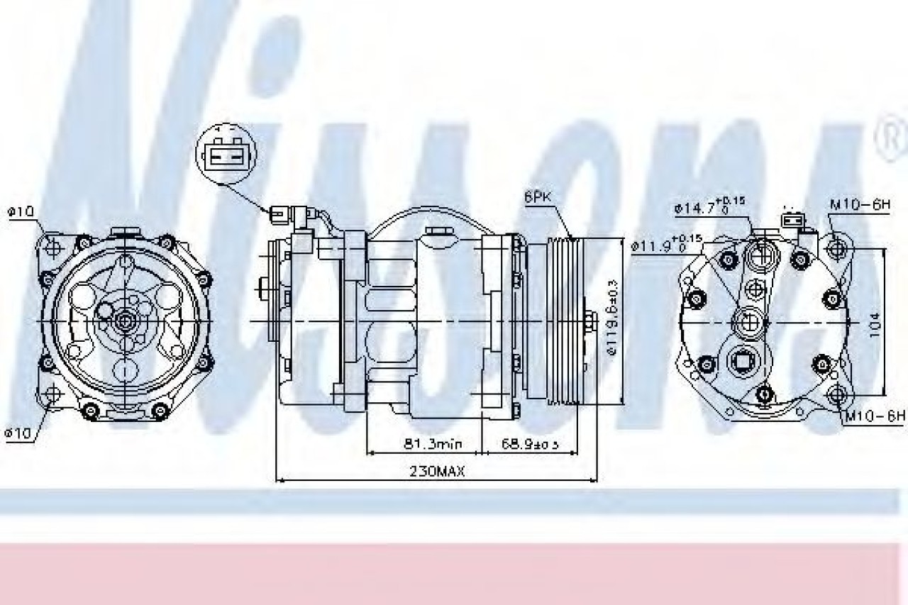 Compresor, climatizare SEAT INCA (6K9) (1995 - 2003) NISSENS 89040 piesa NOUA