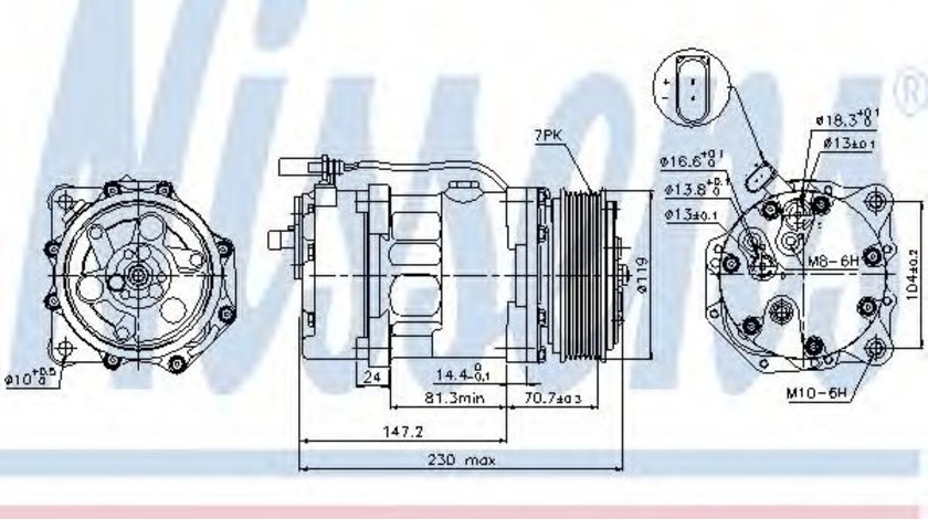 Compresor, climatizare SEAT LEON (1M1) (1999 - 2006) NISSENS 89117 piesa NOUA