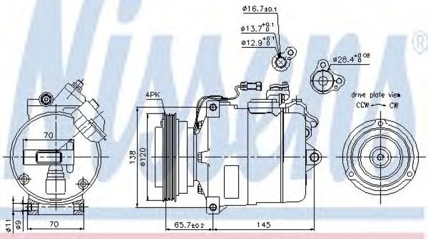 Compresor, climatizare SKODA SUPERB I (3U4) (2001 - 2008) NISSENS 89027 piesa NOUA