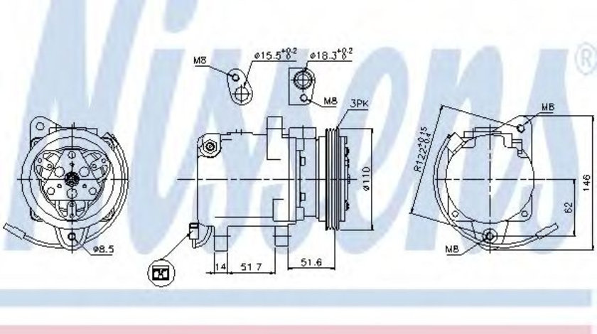 Compresor, climatizare SMART FORTWO Cabrio (451) (2007 - 2016) NISSENS 89163 piesa NOUA