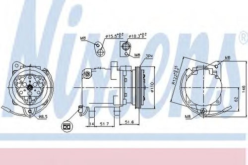 Compresor, climatizare SMART FORTWO Cupe (451) (2007 - 2016) NISSENS 89163 piesa NOUA