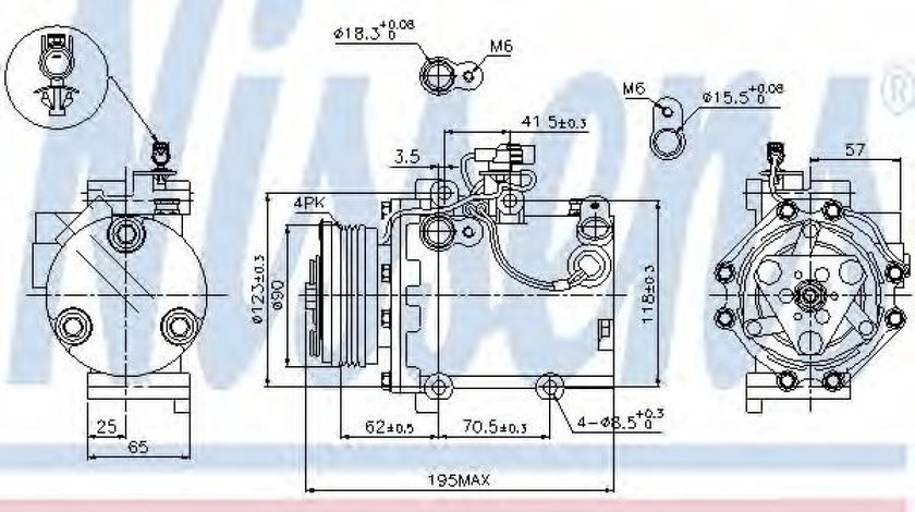 Compresor, climatizare SUZUKI SWIFT III (MZ, EZ) (2005 - 2016) NISSENS 89349 piesa NOUA