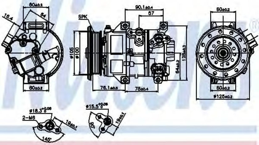 Compresor, climatizare TOYOTA COROLLA Verso (ZER, ZZE12, R1) (2004 - 2009) NISSENS 89309 piesa NOUA