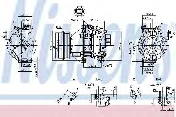 Compresor, climatizare TOYOTA YARIS (P1) (1999 - 2005) NISSENS 89554 piesa NOUA