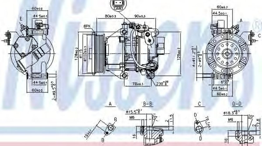 Compresor, climatizare TOYOTA YARIS (P1) (1999 - 2005) NISSENS 89554 piesa NOUA