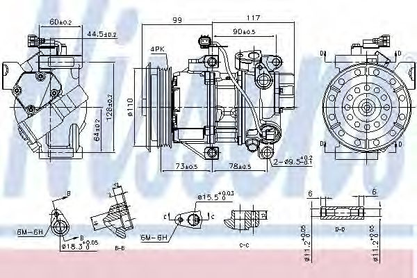Compresor, climatizare TOYOTA YARIS (P9) (2005 - 2013) NISSENS 890145 piesa NOUA