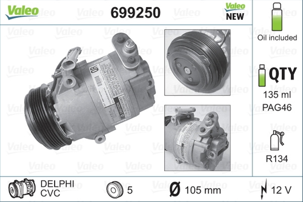 Compresor, Climatizare Valeo Opel 699250