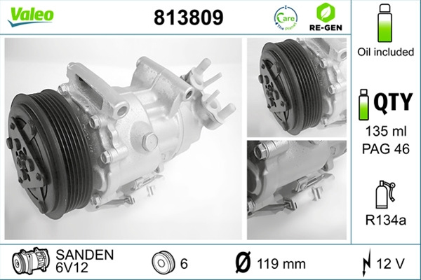 Compresor, Climatizare Valeo Peugeot 813809