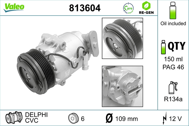 Compresor, Climatizare Valeo Vauxhall 813604