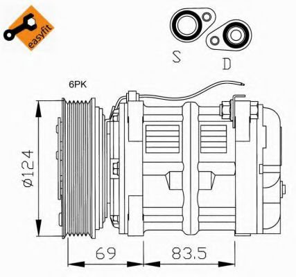 Compresor, climatizare VOLVO S40 I (VS) (1995 - 2004) NRF 32038 piesa NOUA