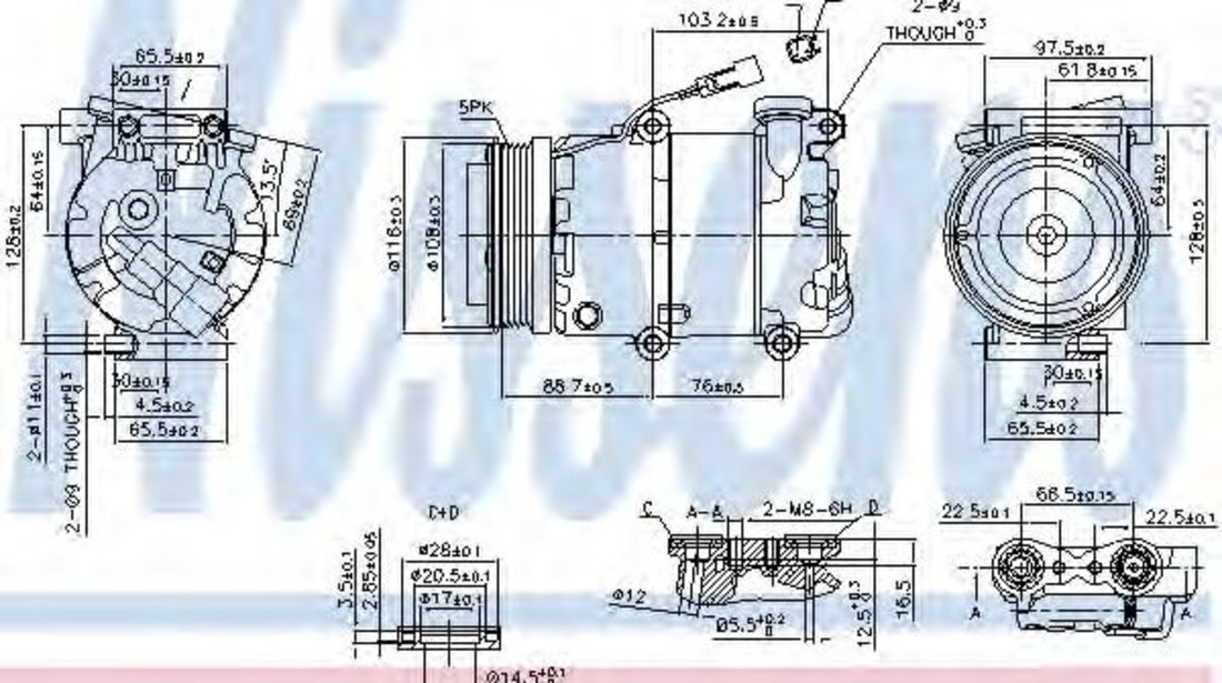 Compresor, climatizare VOLVO S40 II (MS) (2004 - 2016) NISSENS 89234 piesa NOUA
