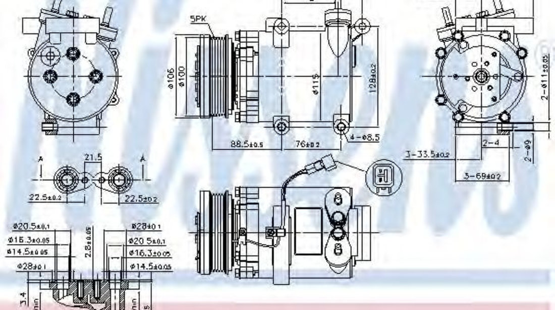 Compresor, climatizare VOLVO S40 II (MS) (2004 - 2016) NISSENS 89327 piesa NOUA