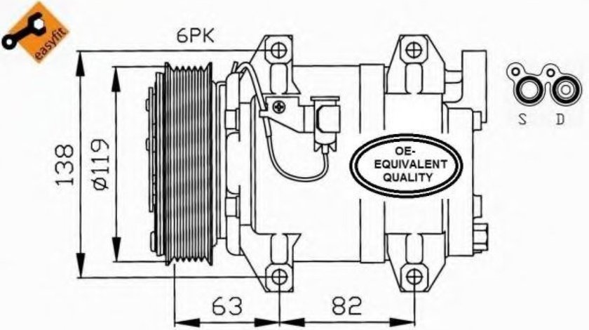 Compresor, climatizare VOLVO S60 I (2000 - 2010) NRF 32211 piesa NOUA