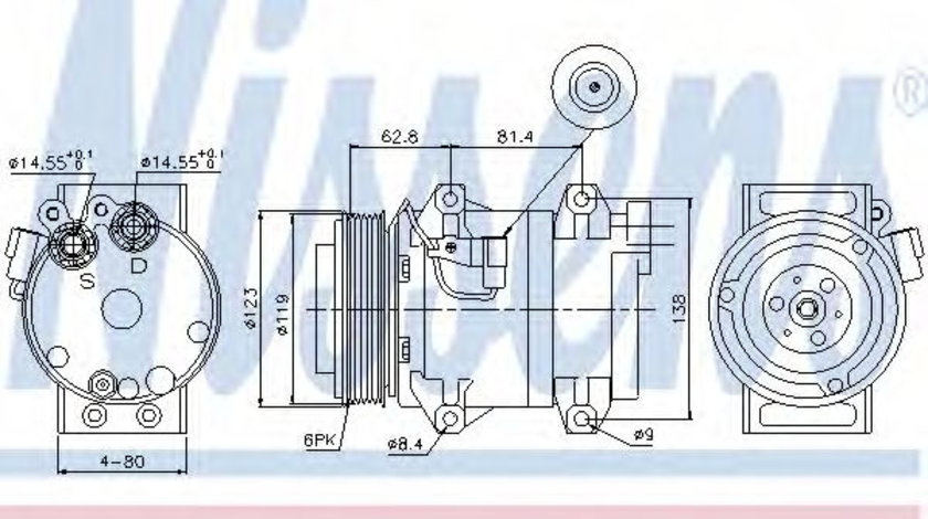 Compresor, climatizare VOLVO S60 I (2000 - 2010) NISSENS 89070 piesa NOUA