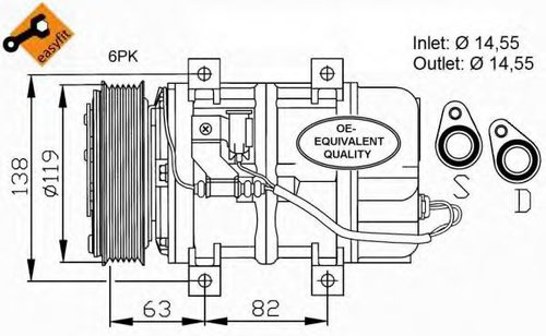 Compresor, climatizare VOLVO S80 I (TS, XY) (1998 - 2006) NRF 32109 piesa NOUA