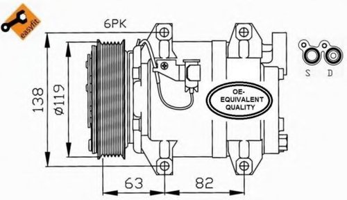 Compresor, climatizare VOLVO V70 II (SW) (2000 - 2007) NRF 32211 piesa NOUA