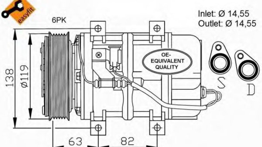 Compresor, climatizare VOLVO V70 II (SW) (2000 - 2007) NRF 32109 piesa NOUA