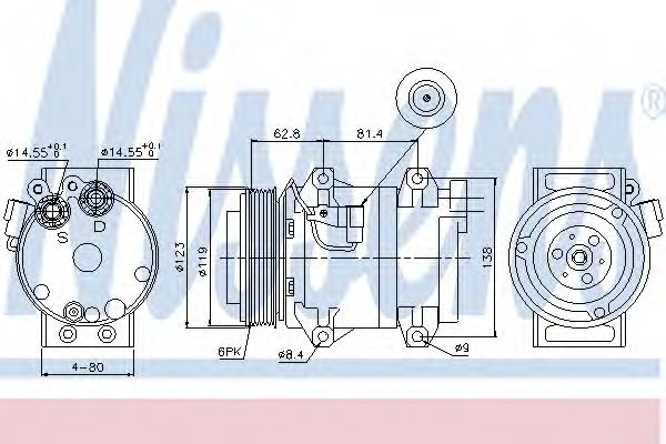 Compresor, climatizare VOLVO V70 II (SW) (2000 - 2007) NISSENS 89070 piesa NOUA
