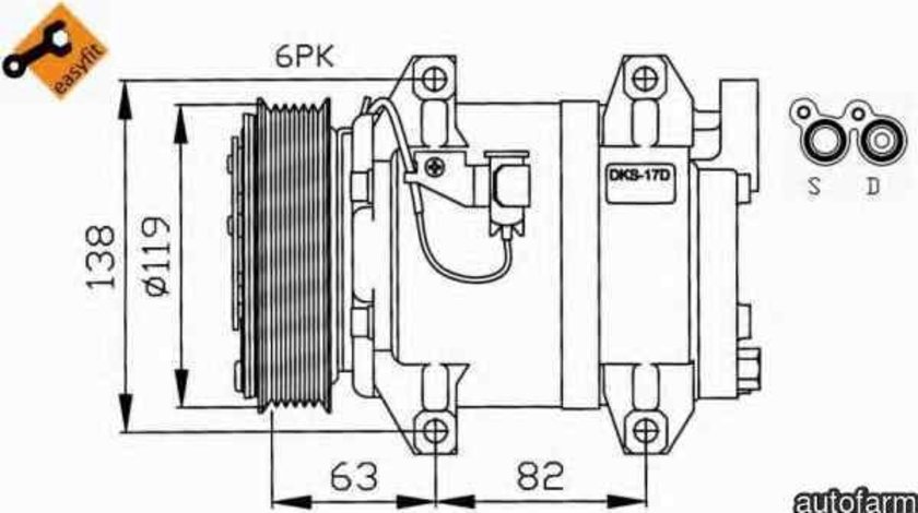 Compresor, climatizare VOLVO V70 II (SW) NRF 32211G