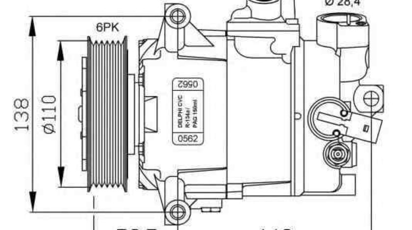 Compresor, climatizare VW CADDY III caroserie (2KA, 2KH, 2CA, 2CH) NRF 32500G