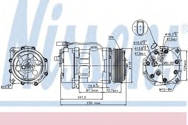 Compresor, climatizare VW GOLF IV (1J1) (1997 - 2005) NISSENS 89117 piesa NOUA