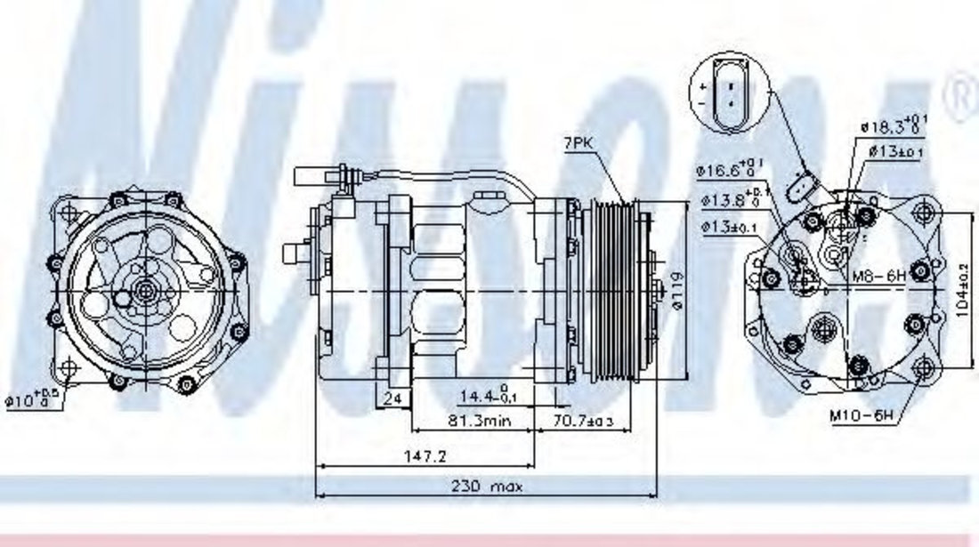 Compresor, climatizare VW GOLF IV (1J1) (1997 - 2005) NISSENS 89117 piesa NOUA