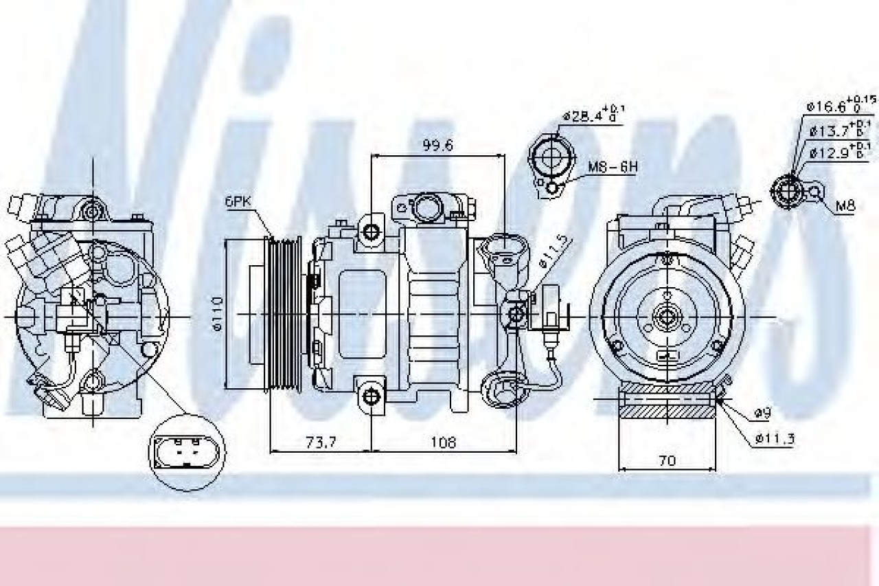 Compresor, climatizare VW JETTA III (1K2) (2005 - 2010) NISSENS 89026 piesa NOUA