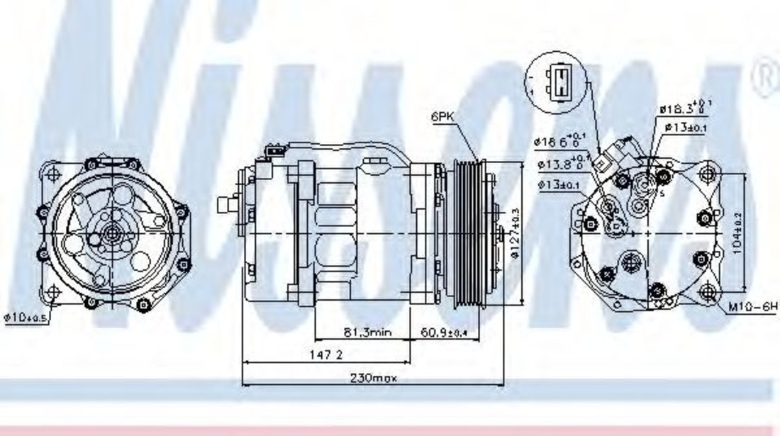 Compresor, climatizare VW LT II bus (2DB, 2DE, 2DK) (1996 - 2006) NISSENS 89044 piesa NOUA