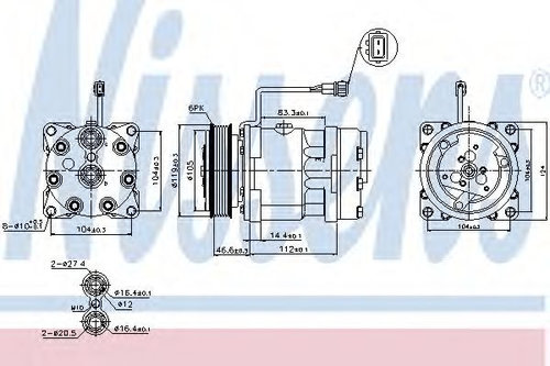 Compresor, climatizare VW LT II bus (2DB, 2DE, 2DK) (1996 - 2006) NISSENS 89083 piesa NOUA