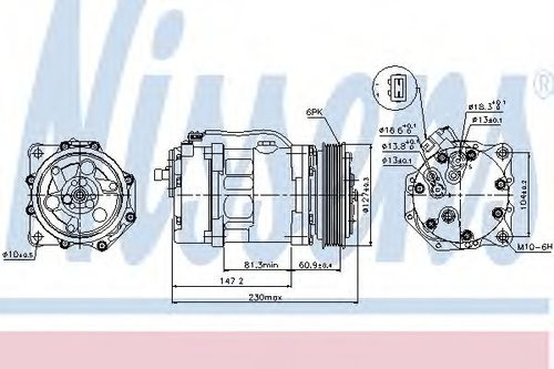 Compresor, climatizare VW LT II platou / sasiu (2DC, 2DF, 2DG, 2DL, 2DM) (1996 - 2006) NISSENS 89044...