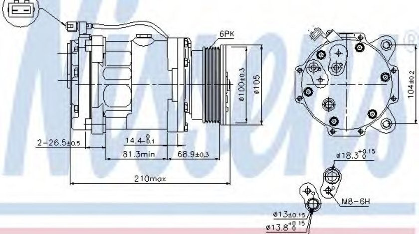 Compresor, climatizare VW LUPO (6X1, 6E1) (1998 - 2005) NISSENS 89088 piesa NOUA