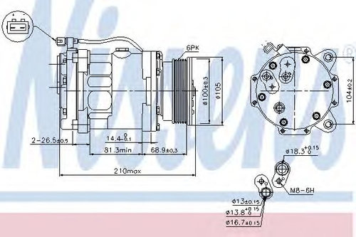 Compresor, climatizare VW POLO (6N1) (1994 - 1999) NISSENS 89088 piesa NOUA