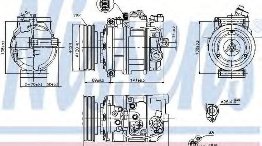 Compresor, climatizare VW TOUAREG (7LA, 7L6, 7L7) (2002 - 2010) NISSENS 890025 piesa NOUA