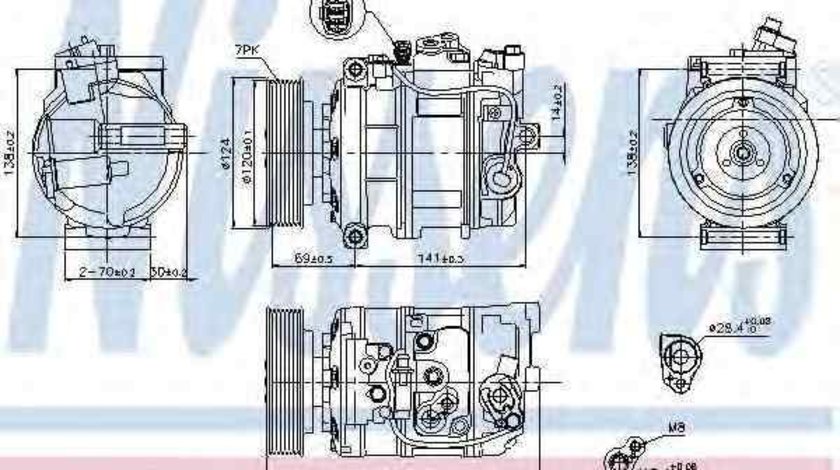 Compresor, climatizare VW TOUAREG (7LA, 7L6, 7L7) NISSENS 890025