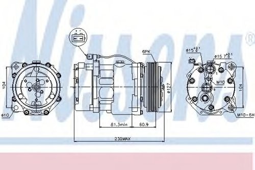 Compresor, climatizare VW TRANSPORTER IV platou / sasiu (70XD) (1990 - 2003) NISSENS 89061 piesa NOU...