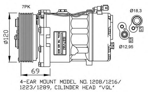 Compresor, climatizare VW VENTO (1H2) (1991 - 1998) NRF 32268 piesa NOUA