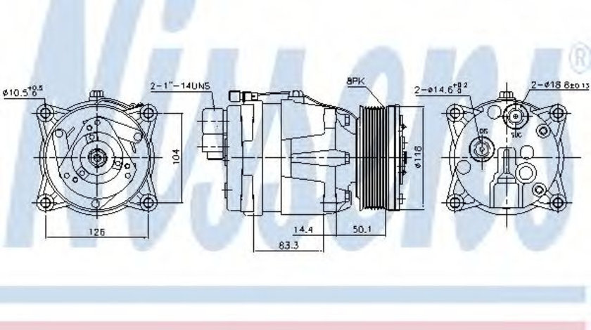 Compresor, climatizare VW VENTO (1H2) (1991 - 1998) NISSENS 89048 piesa NOUA